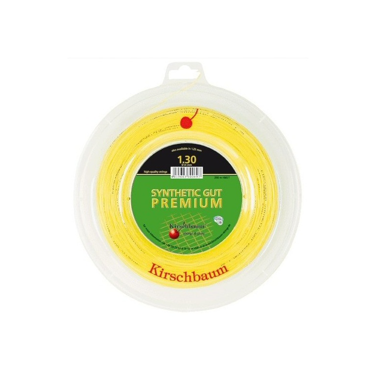 Kirschbaum Tennis String Synthetic Gut Premium (Allround+Durability) gold 200m Roll