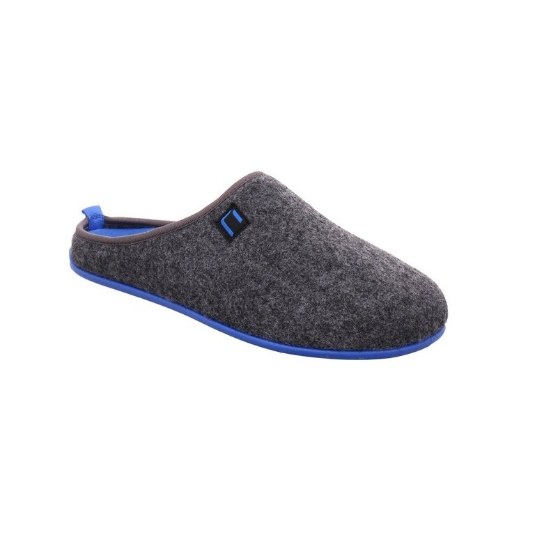 Nanga House Shoes Slippers Wool Slipper - 100% Merino Wool - grey/blue (Size 43-46)