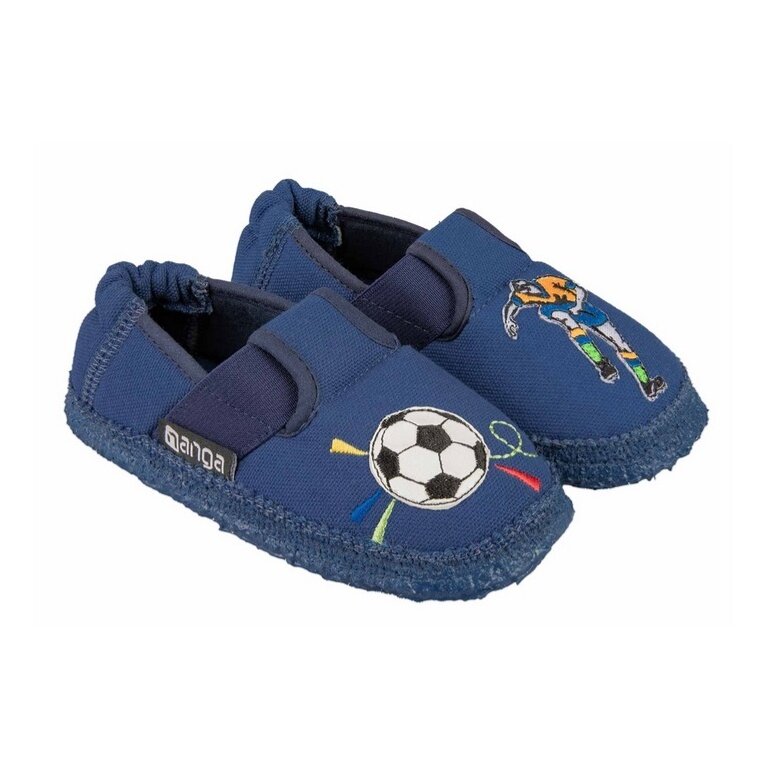 Nanga Slippers Goal - 100% Cotton - Blue Toddlers/Kids (Size 26-30)