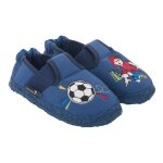 Nanga Slippers Footballer - 100% Organic Cotton - Blue Toddlers/Kids (Size 26-30)