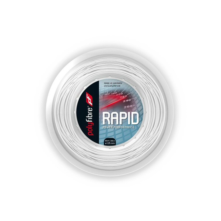Polyfibre Tennis String TCS rapid (Durability+Power) white 200m roll