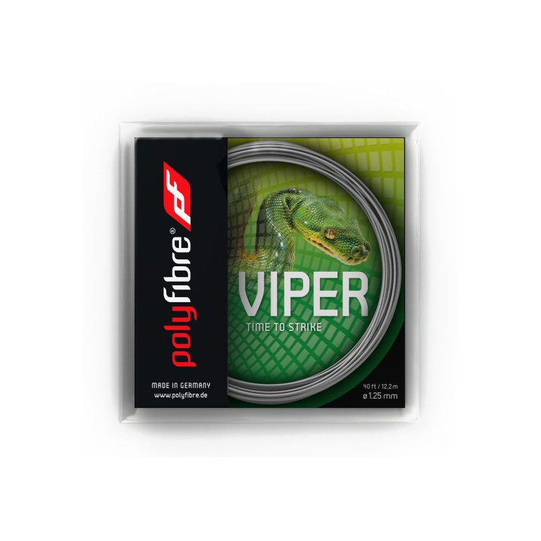 Polyfibre Tennis String Viper (Durability+Touch) silver 12m Set