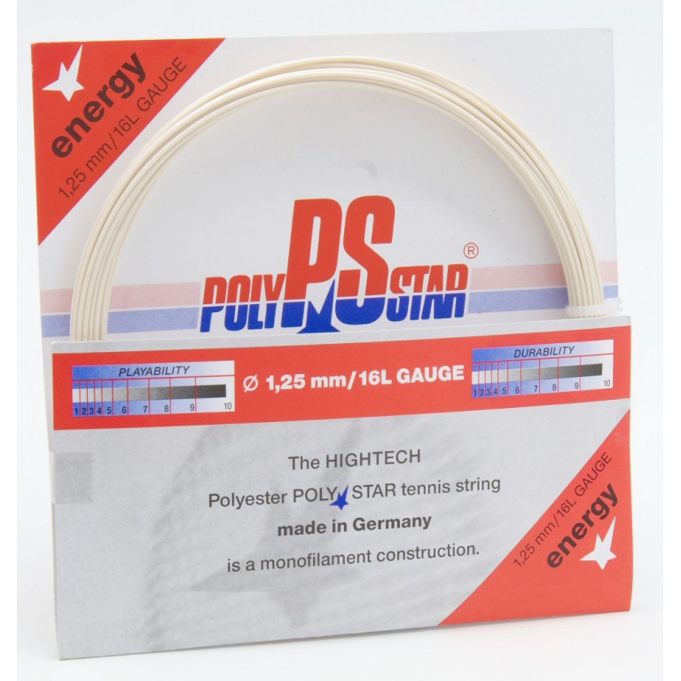 Stringing with Polystar Energy natural tennis string