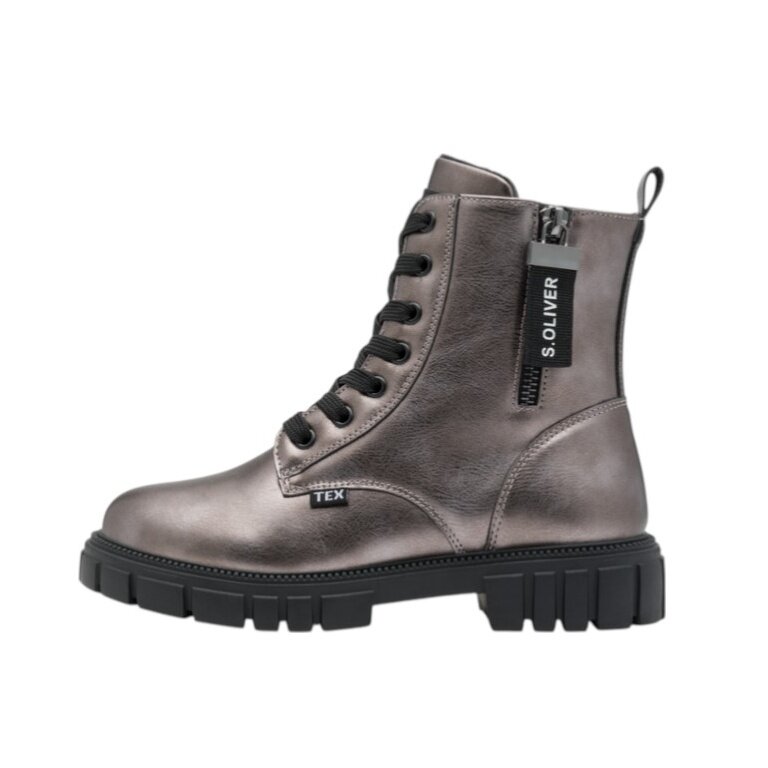 s.Oliver winter boots 5-45292-45 Tex membrane with soft foam pewter brown girls