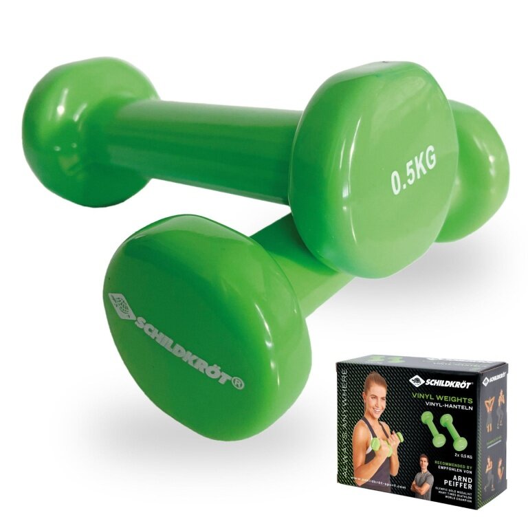 Schildkröt Fitness Dumbbells Vinyl (Iron/PVC) green Set 2x0.5kg