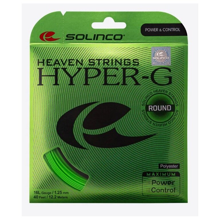 Solinco Tennis String Hyper G Round (Durability) Green 12m Set