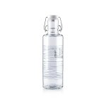 soulbottles Water Bottle homeland glass (Glass Bottle, Ceramic Lid, Stainless Steel Clip) 600ml transparent