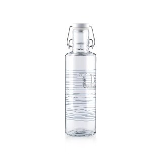 soulbottles Water Bottle homeland glass (Glass Bottle, Ceramic Lid, Stainless Steel Clip) 600ml transparent