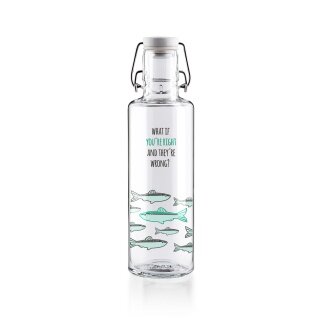 soulbottles Drinking Bottle you're right Glass (Glass Bottle, Ceramic Lid, Stainless Steel Handle) 600ml transparent