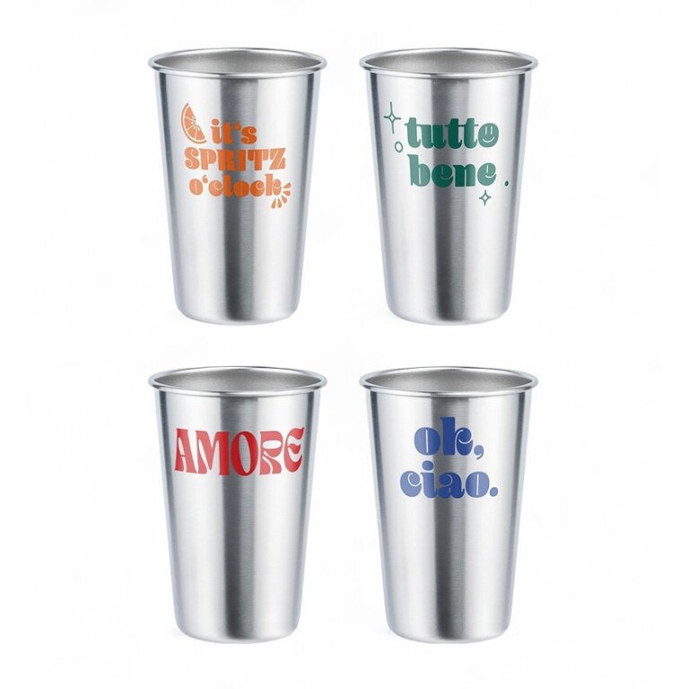 soulbottles drinking cup soulcoup steel Dolce Vita (stainless steel) 4x400ml silver