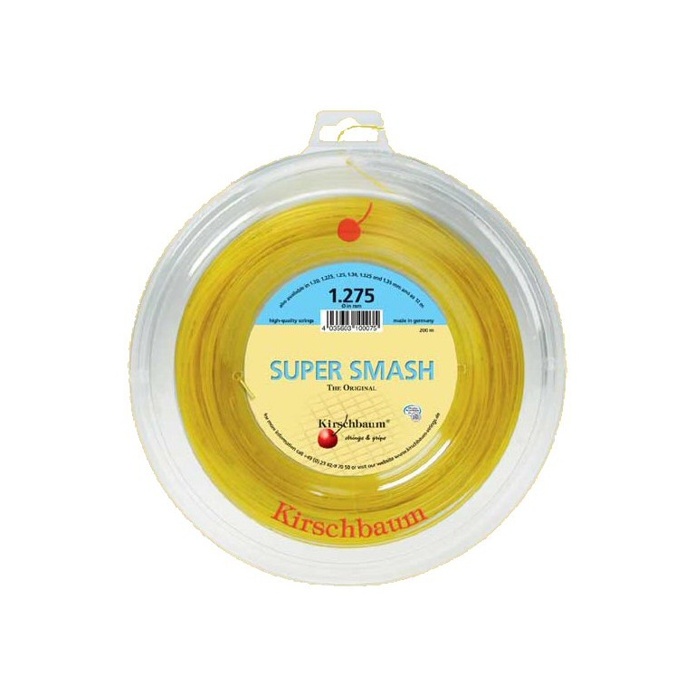 Kirschbaum Tennis String Super Smash (Durability) honey yellow 200m roll
