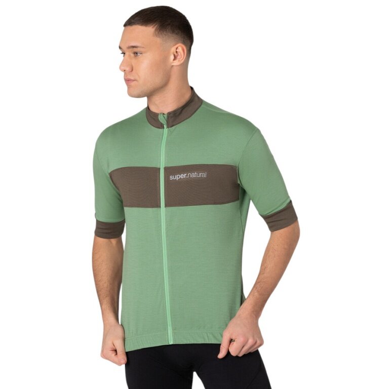 super natural bicycle shirt Gravier shirt (merino wool, 3 back pockets) green men's