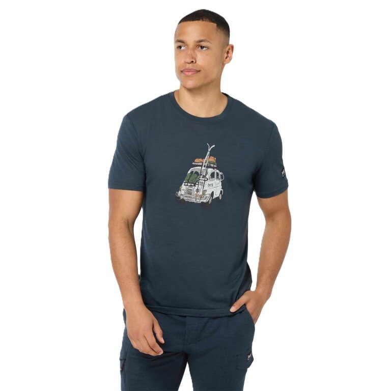 super natural leisure T-shirt Carski Tee (Merino mix) dark blue men's