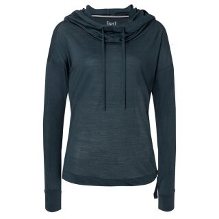 super natural Funnel Hoodie (Merino Wool) navy blue ladies