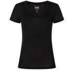 super natural Functional Underwear Short Sleeve V-Neck Sierra 140 Tee (Merino Mix) black Ladies