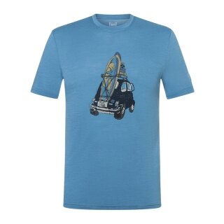 super natural leisure T-shirt Carsurf Tee (Merino mix) blue men's