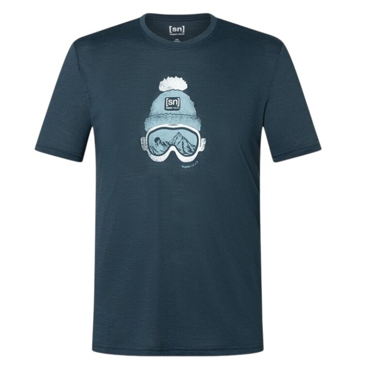 super natural leisure T-shirt Gogeanie Tee (Merino mix) dark blue men's
