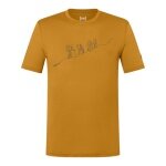 super natural walking/leisure t-shirt graphic hiking - merino wool blend - yellow men's