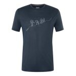 super natural Hiking/Leisure T-shirt Graphic - Merino Wool Blend - Blueberry Navy Blue Men's