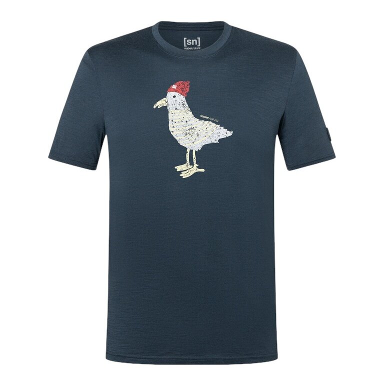 super natural leisure T-shirt Johnny Tee (Merino mix) dark blue men's