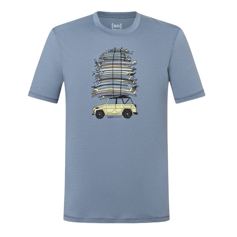 super natural leisure T-shirt Surf Trip Tee - stone grey/blue men's