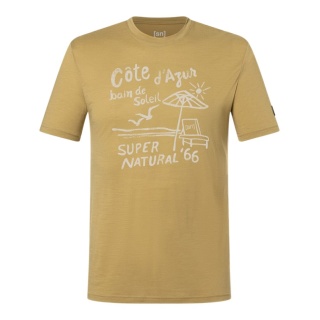 super natural leisure T-shirt Wood Cote D'Azur Tee (Merino mix) yellow men's