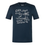 super natural leisure T-shirt Wood Cote D'Azur Tee (Merino mix) dark blue men's