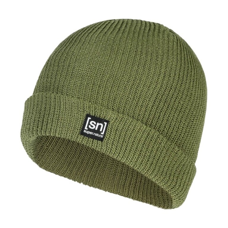 super natural winter hat Merino basic beanie (merino wool, ideal thermal protection) green - 1 piece