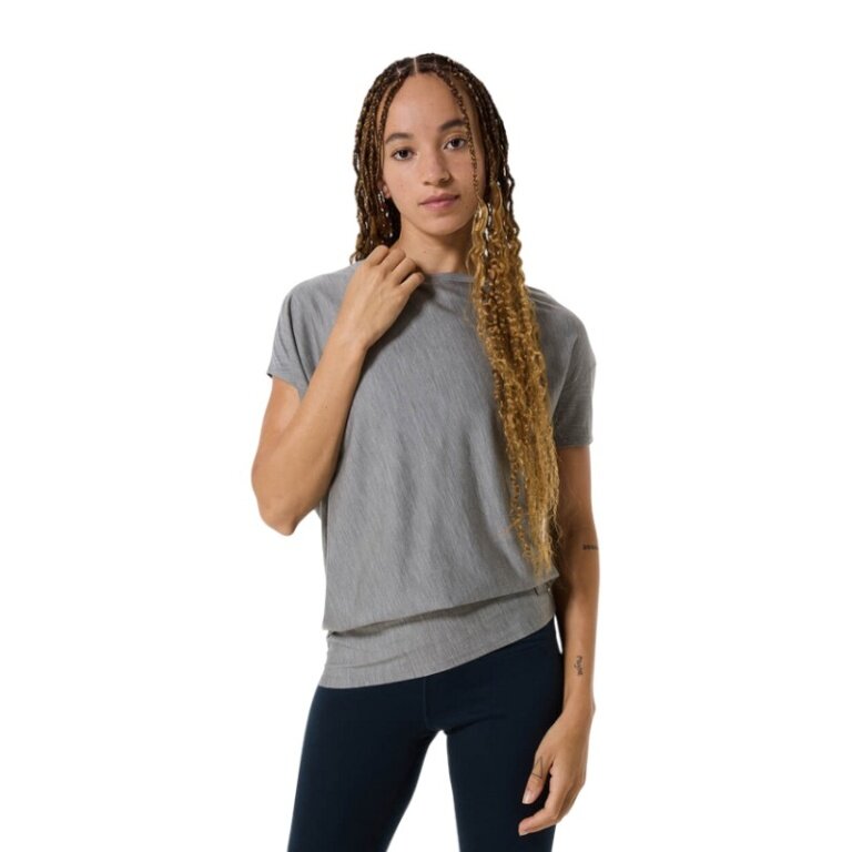 super natural sports/leisure shirt yoga loose organic tee blueberry grey ladies