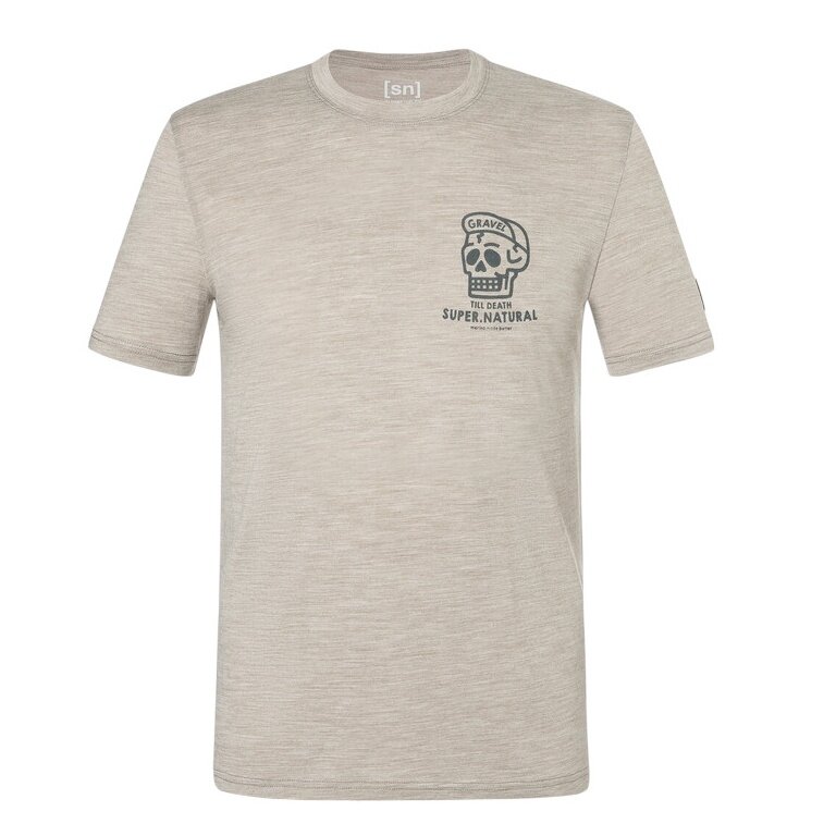 super natural leisure T-shirt Gravel Tee (Merino mix) beige men's