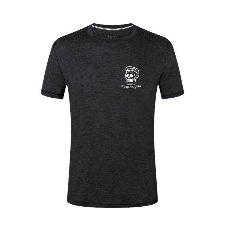 super natural leisure T-shirt Gravel Tee (Merino mix) black men's