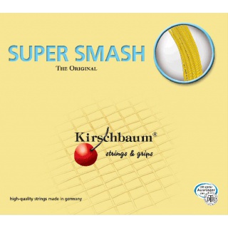Stringing with Kirschbaum Super Smash tennis string honey yellow