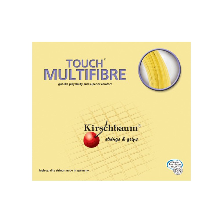 Stringing with tennis string Kirschbaum Touch Multifibre (arm protection) natural