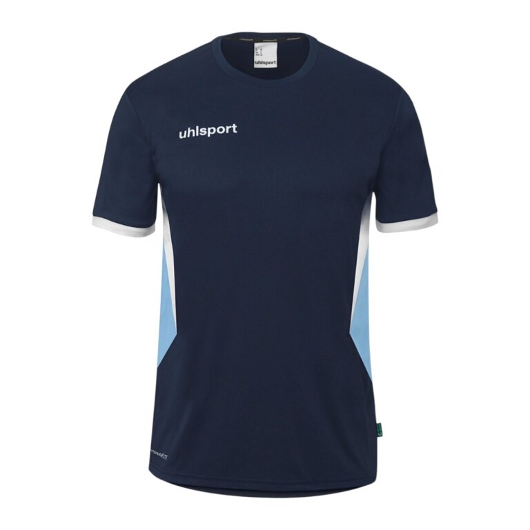 uhlsport Sports Shirt Equipe 29 (100% Polyester) short-sleeved navy blue/white/sky blue men's