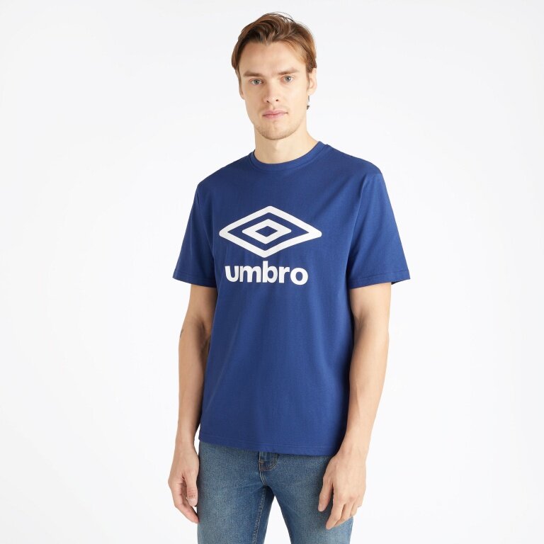 Umbro Leisure T-shirt Big Logo (Cotton) Navy Blue/White Men