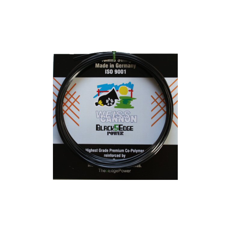 WeissCannon Tennis String Black5Edge 1.24 (Durability+Spin) black 12m Set